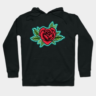 Red heart shaped rose Hoodie